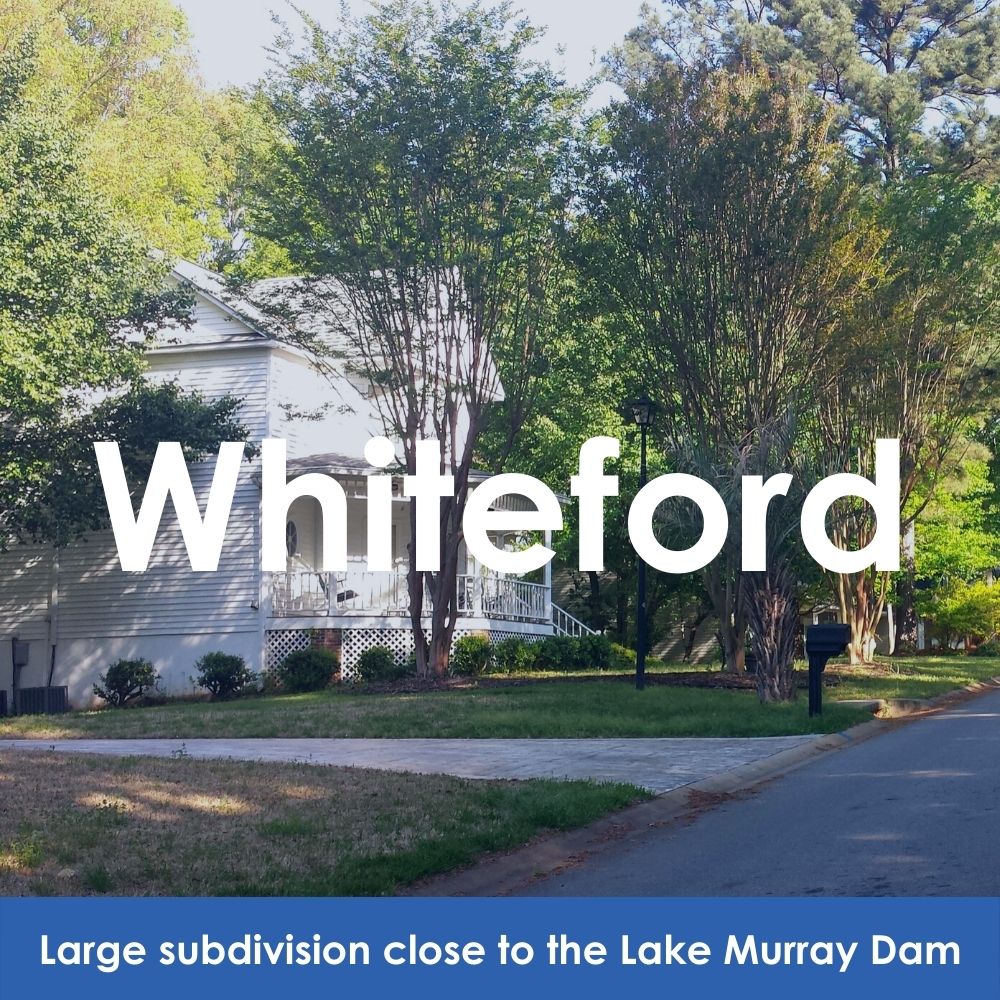 Whiteford. Large subdivision close to the Lake Murray Dam