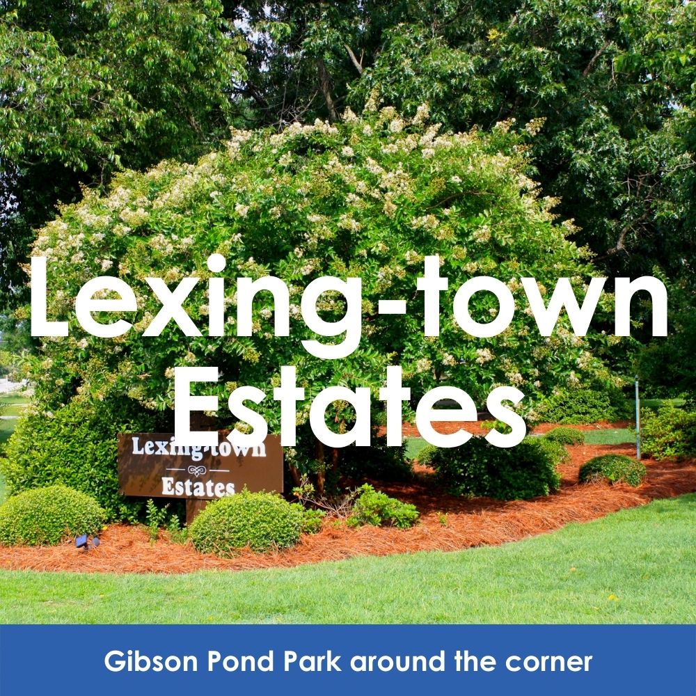 Lexing-town Estates. Gibson Pond Park around the corner