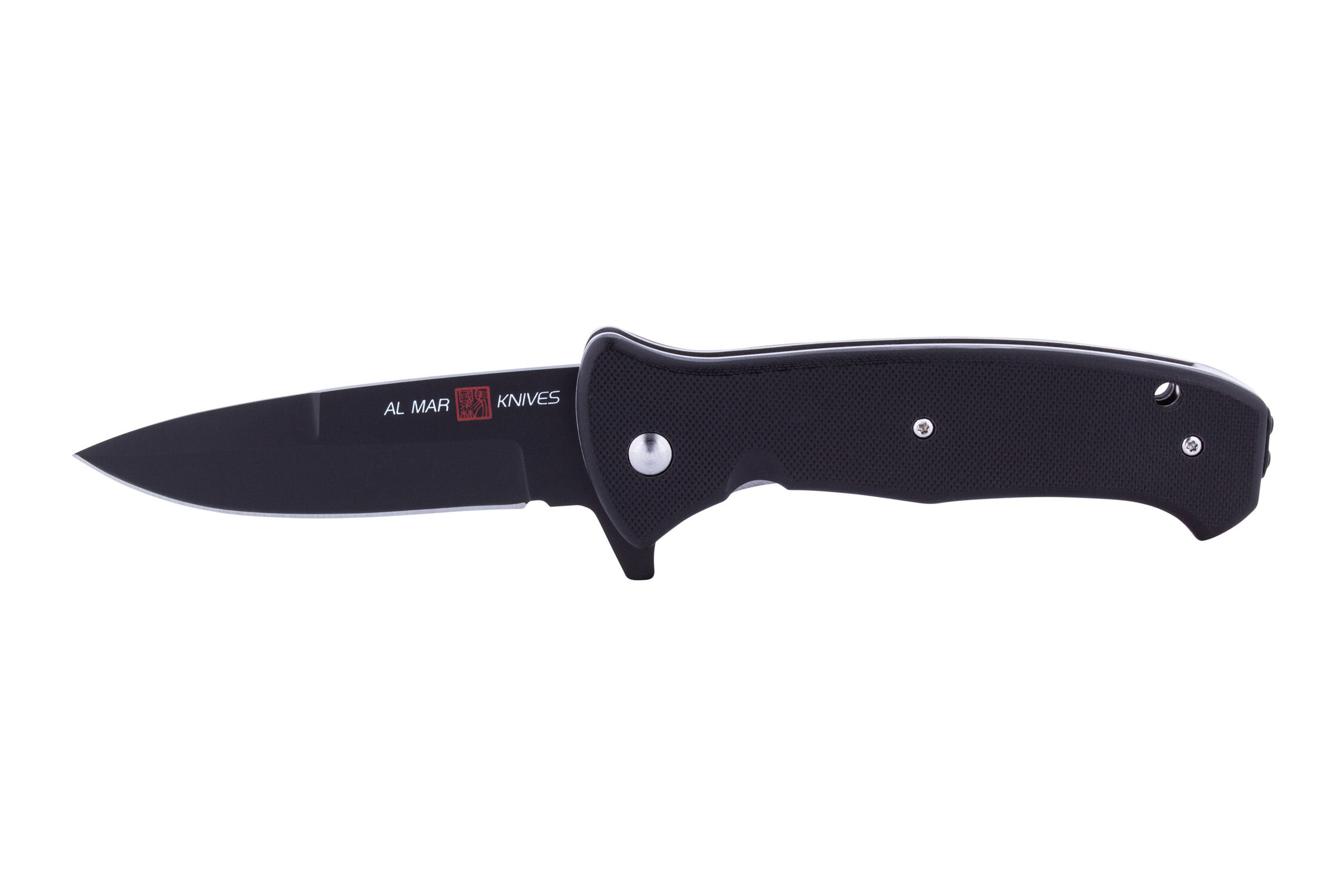 Al Mar SERE 2020 Night 3.6" Titanium Blade G10 Handle Folding Knife Black