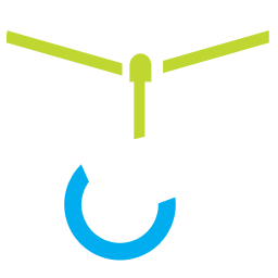 Wheelchair on zip wire icon