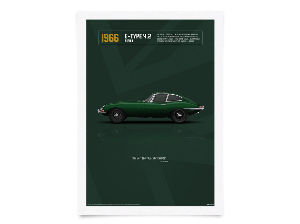 1966 Jaguar E-Type British racing Green Revolicius