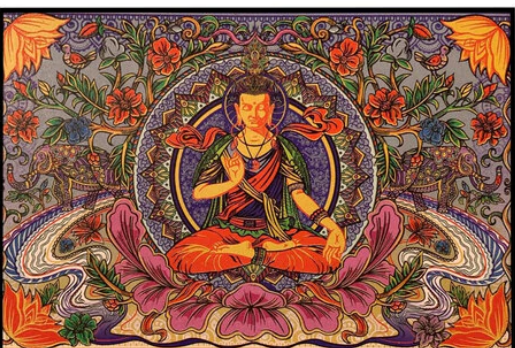 3D Budda Lotus Tapestry  The Last Temptation