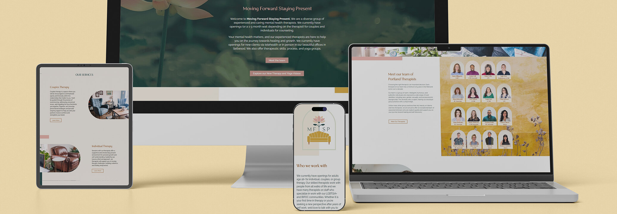 Moving Forward Staying Present Website on Devices