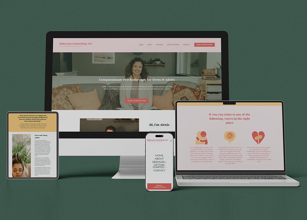 Roberson Counseling Website on Devices
