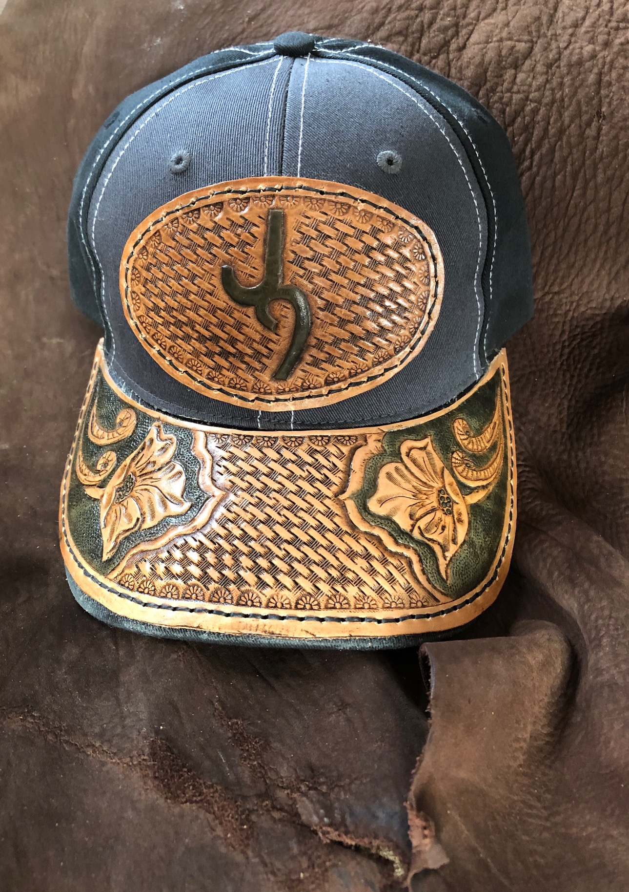 Leather Tooled Hats — J9 Metal Designs