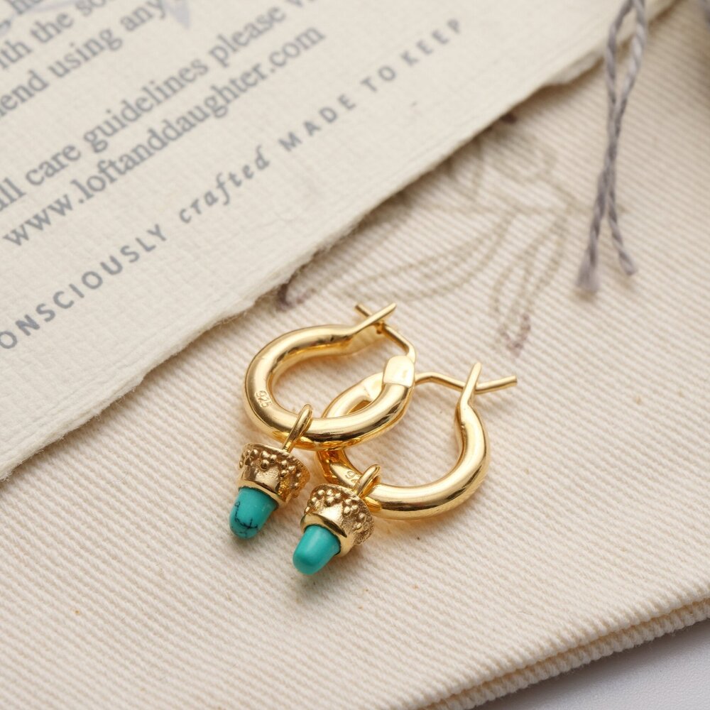 Acorn Hoops Gold Plated 22ct 4