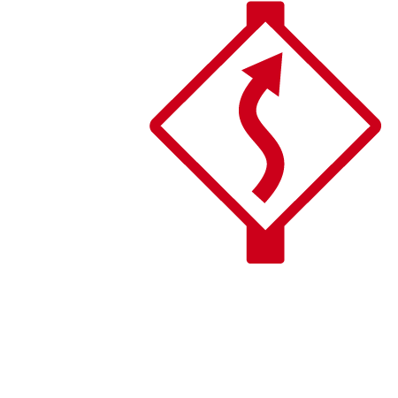Icon of Road Sign with S Curve