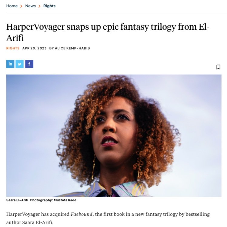 HarperVoyager acquires Saara El-Arifi’s new fantasy trilogy — Mushens ...