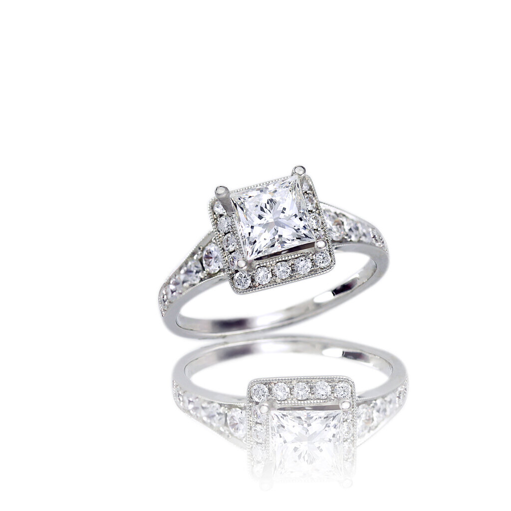 18K white gold diamond engagement ring 4.74 grams 1.51tw g/vs — IRL Brands