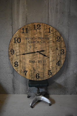 large reclaimed wood clock