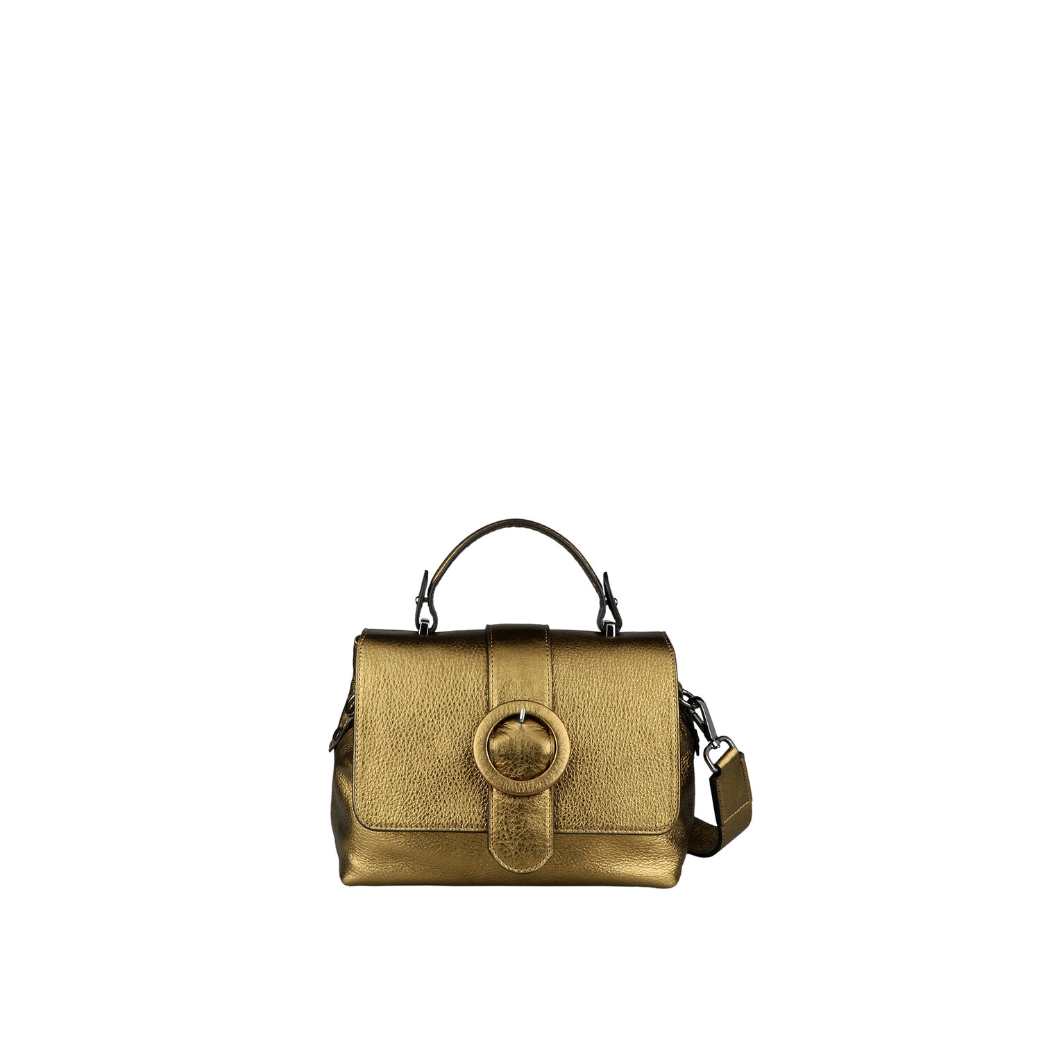 Handbag BAHIA Bronze metallic leather mini tote — Sgamo