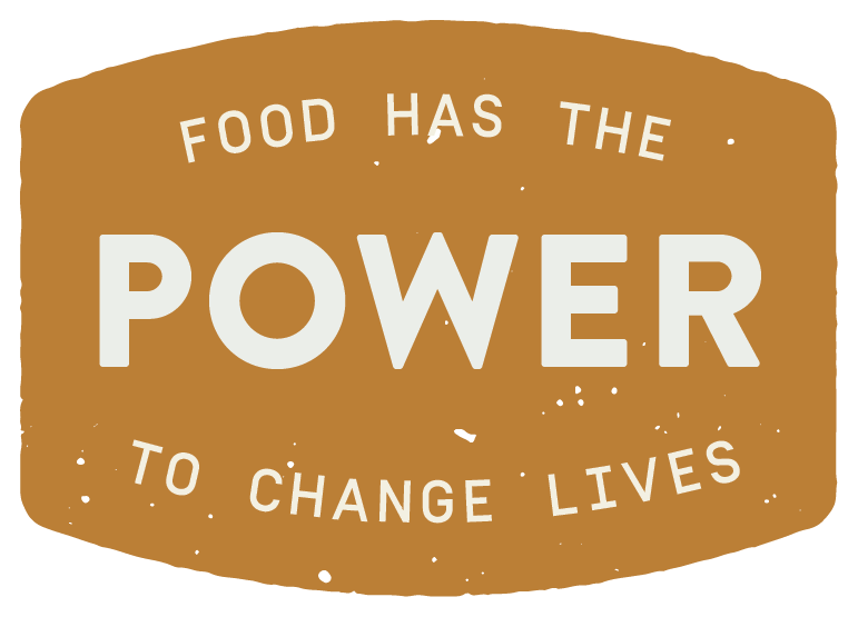 food has the power to change lives stamp