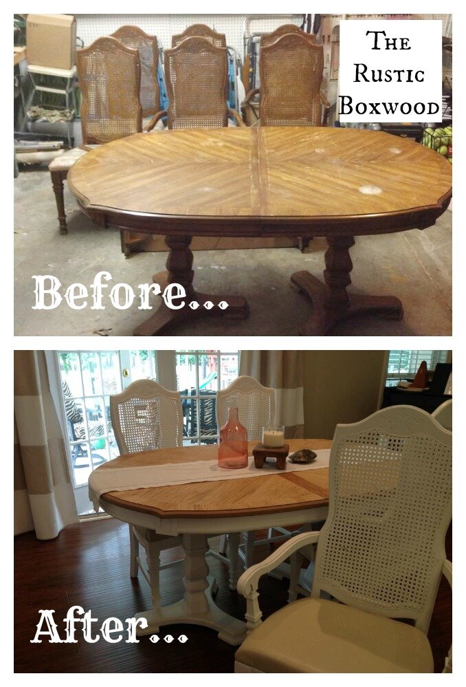 Vintage Dining Table And Chairs Transformation The Rustic Boxwood