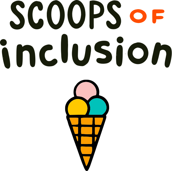 Scoops of Inclusion Logo with ice cream cone
