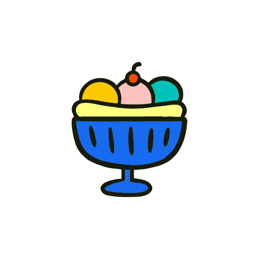 Icon of ice cream sundae