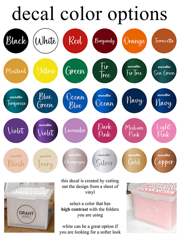 Decal Color Options