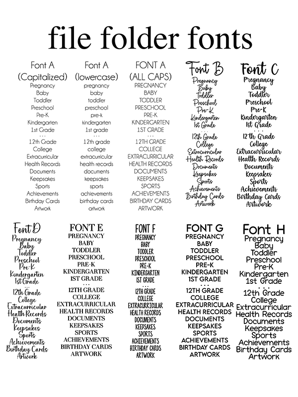 File Folder Font
