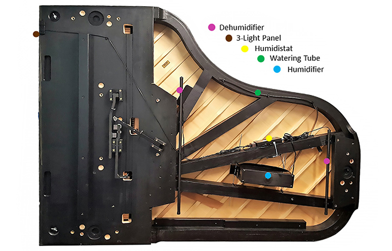 humidity control system for grand piano, piano life saver, damppchaser