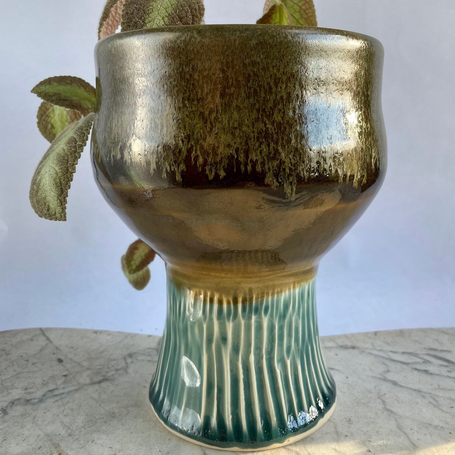 Monocacy River Pedestal Planter — Gwendolyn Ottinger Studio Pottery