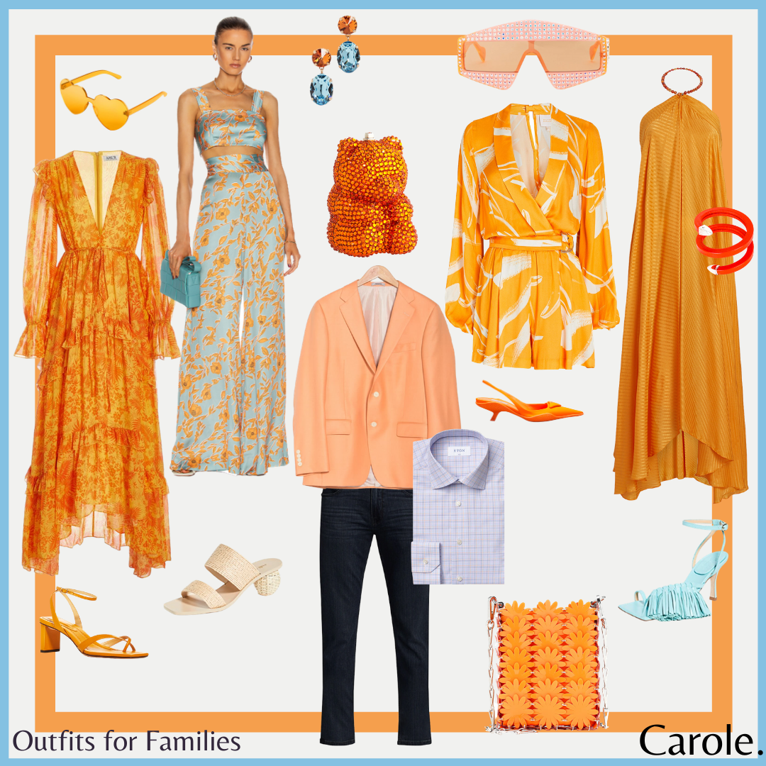 Orange and Blue Outfits: The Going Out for a Night Out Edit — Carole.