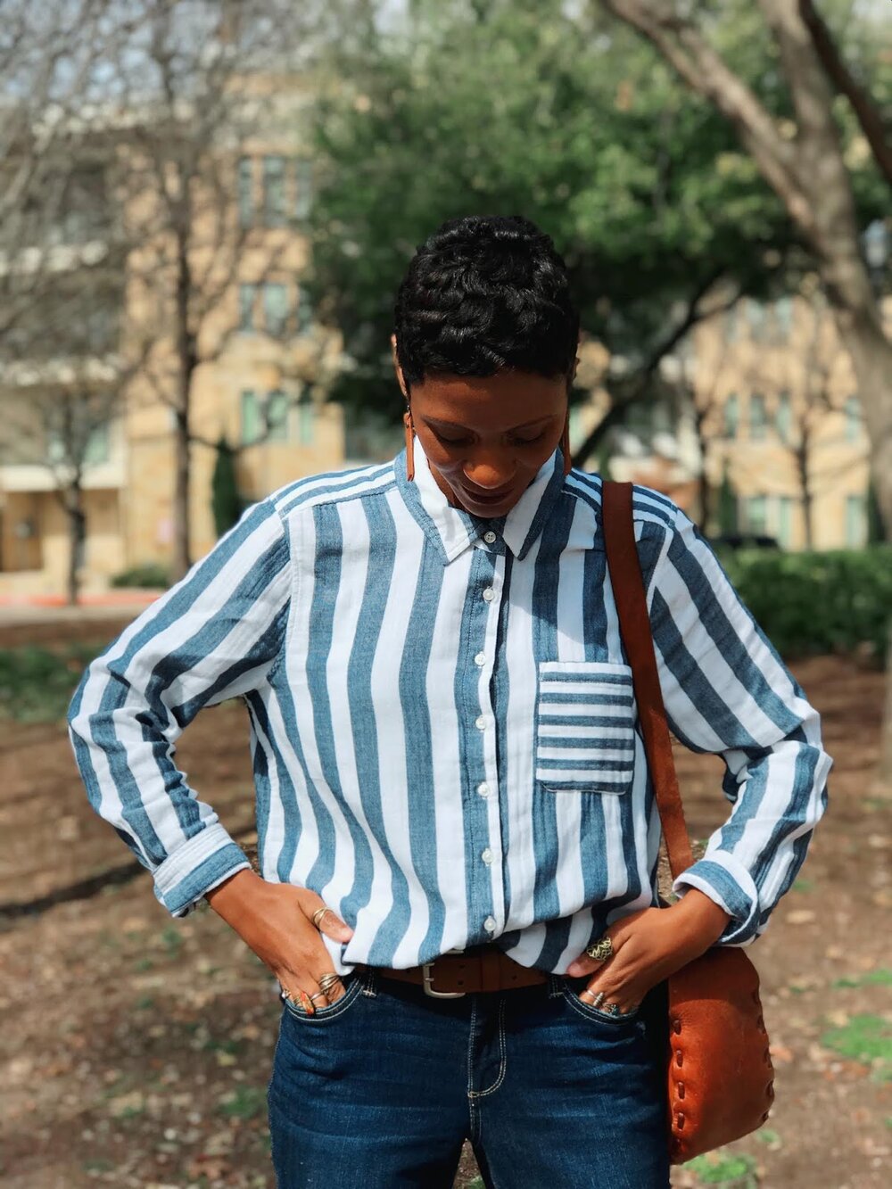 My NEW Thrifted Striped Shirt + How I RESTYLED It!