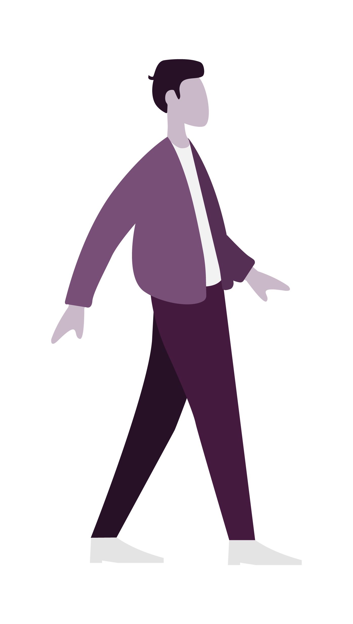 Male illustration walking forward with right foot leading