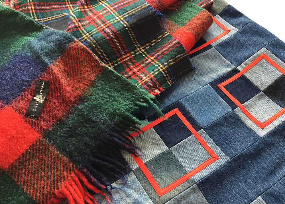 Tartan blanket back for the Positively Squared quilt
