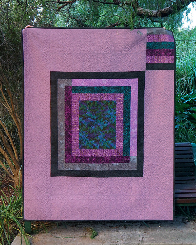 wonky snowball quilt back