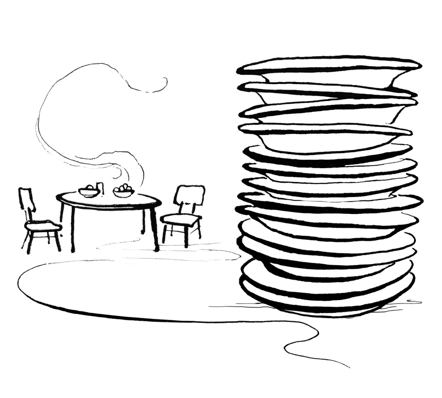 stack of plates and bowls