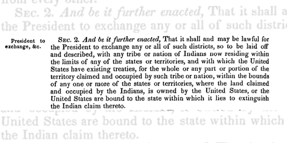 Selected text of the Indian Removal Act