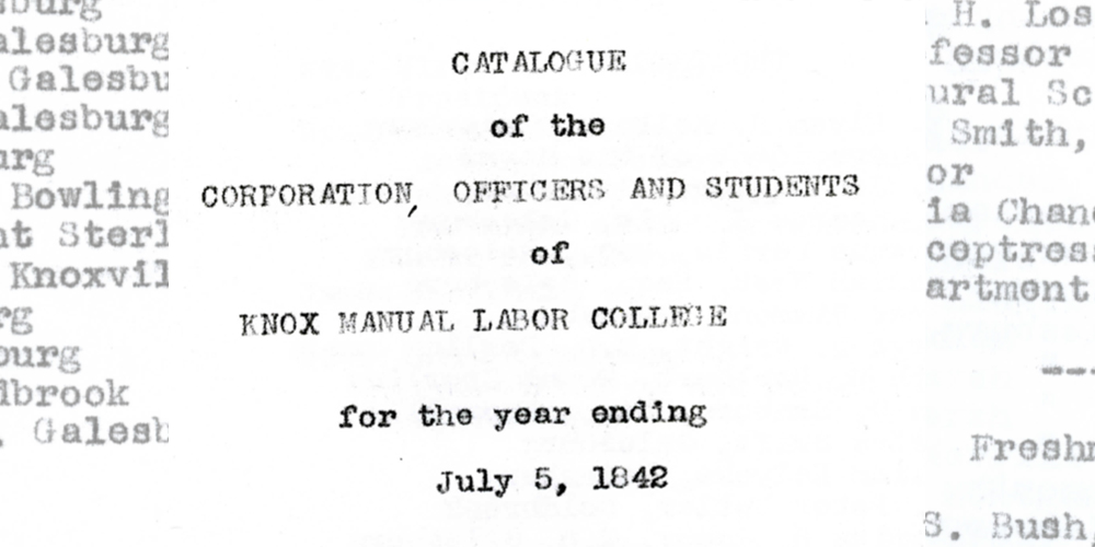 Opening Program from Knox College in 1841