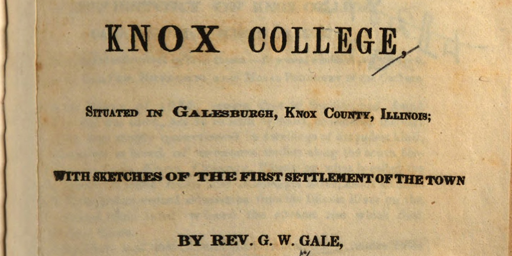 A Brief History of Knox COllege cover page