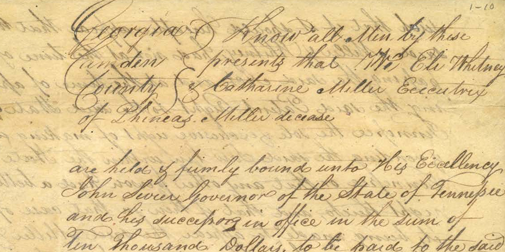 Eli Whitney Contract with Tennessee