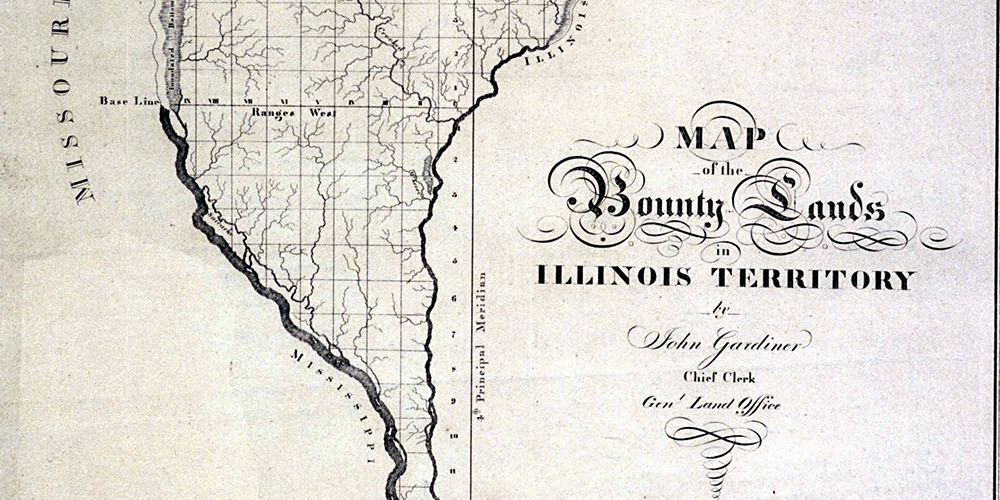 Map of Illinois Bounty Lands