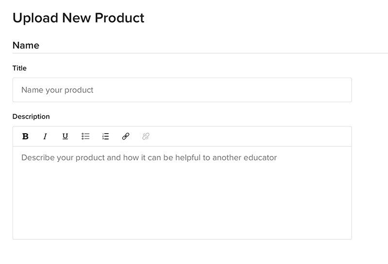 Image of Upload New Product Page Form