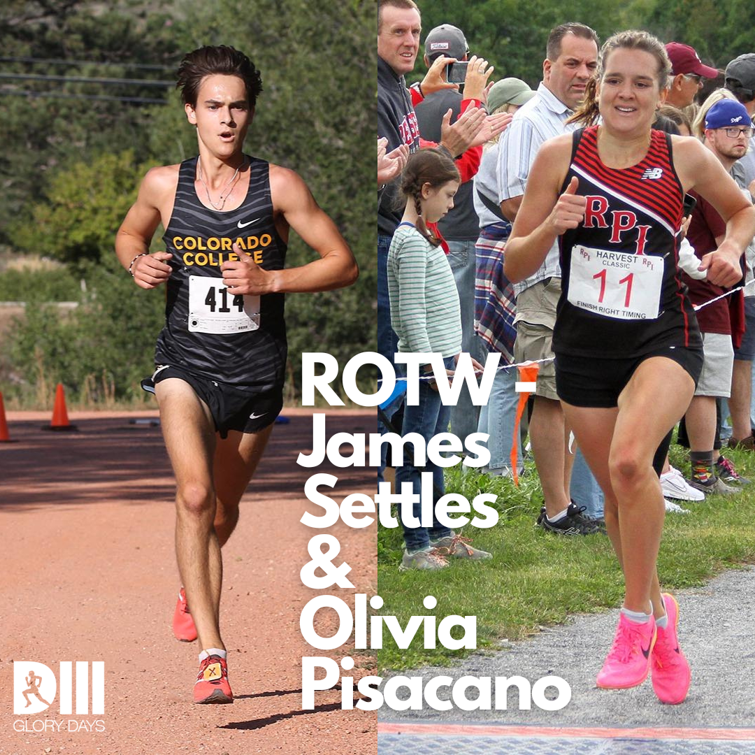 James Settles and Olivia Pisacano Named Week 3 D3 Glory Days Runners of the Week