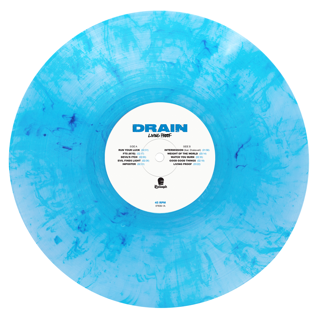 Drain - LIVING PROOF - Crystal Blue with Dark Blue Swirl