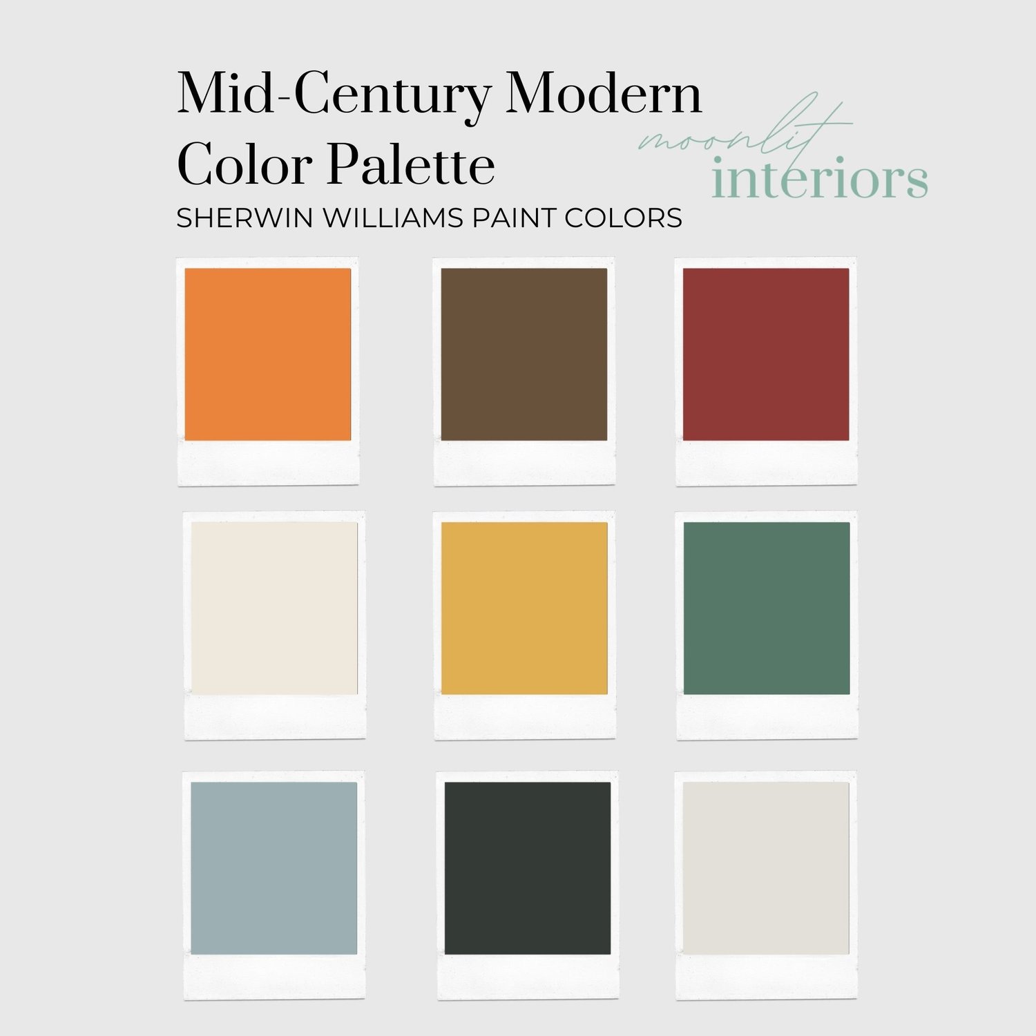 Mid-Century Modern Interior Design Style Pre-Selected Paint Color ...