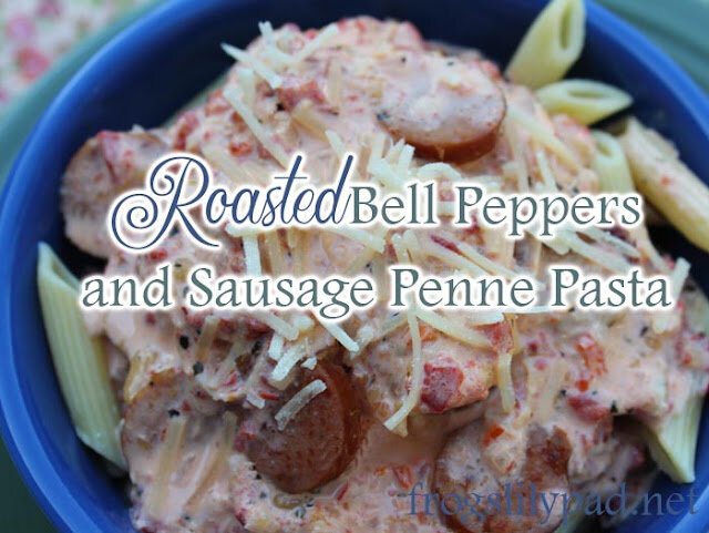 Roasted Bell Peppers and Sausage Penne Pasta