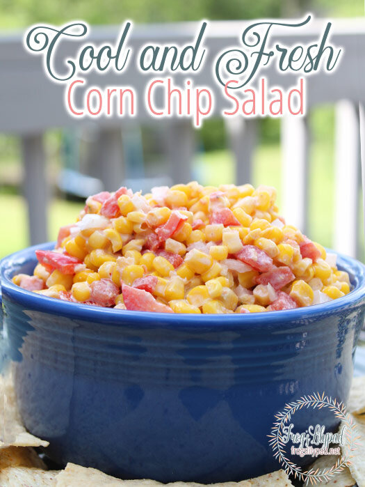 There's nothing like a cool dish at a hot gathering. This Corn Chip Salad is perfect for any family get together or church fellowship. People will be begging for the recipe! #summer #salad #sidedish #food