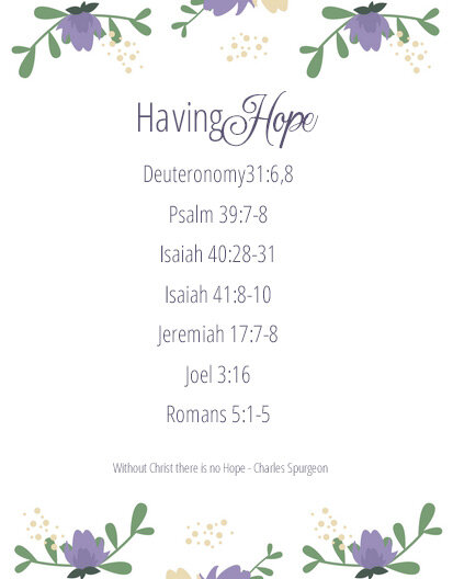 Having Hope - 7 Days of Scripture Writing #faith #spiritualgrowth #hope