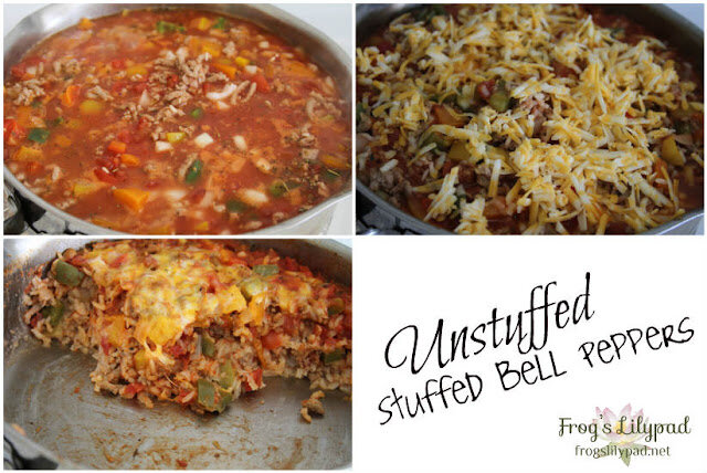 Frog's Lilypad: Unstuffed Stuffed Bell Peppers - Unstuff those stuffed bell peppers with this amazing recipe. Unstuffed Stuffed Bell Peppers is just as good only you don't have to heat up the oven. l frogslilypad.net