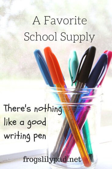 We all have our favorite school supply we buy every year. Mine are pens. I LOVE pens, Paper Mate Ink Joy pens are my favorite. Full of fun colors. l frogslilypad.net