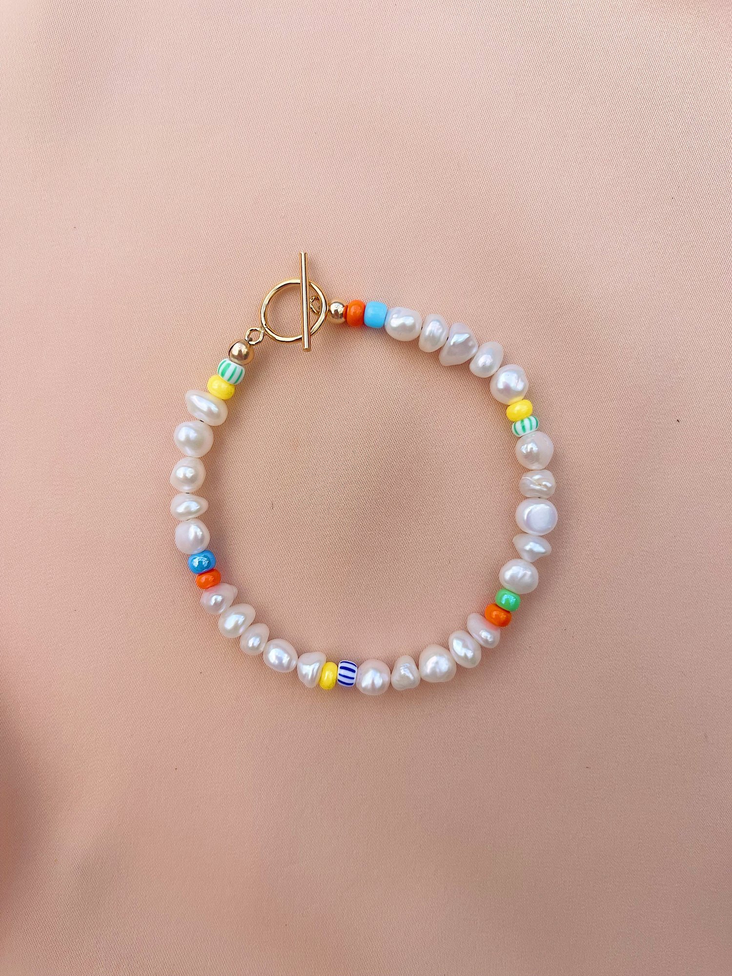 Freshwater Pearl and Colorful Beaded Bracelet — Mon Ete Studio ...