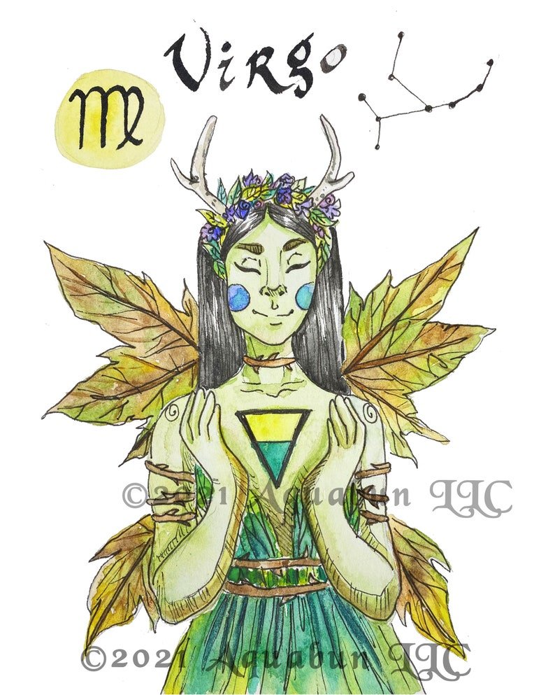 Virgo Goddess Watercolor Print — Aquabun