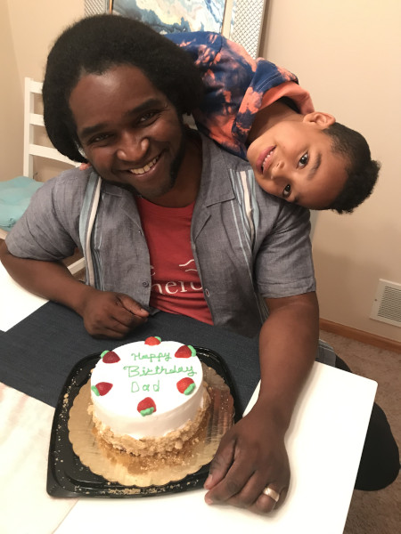 my birthday with son