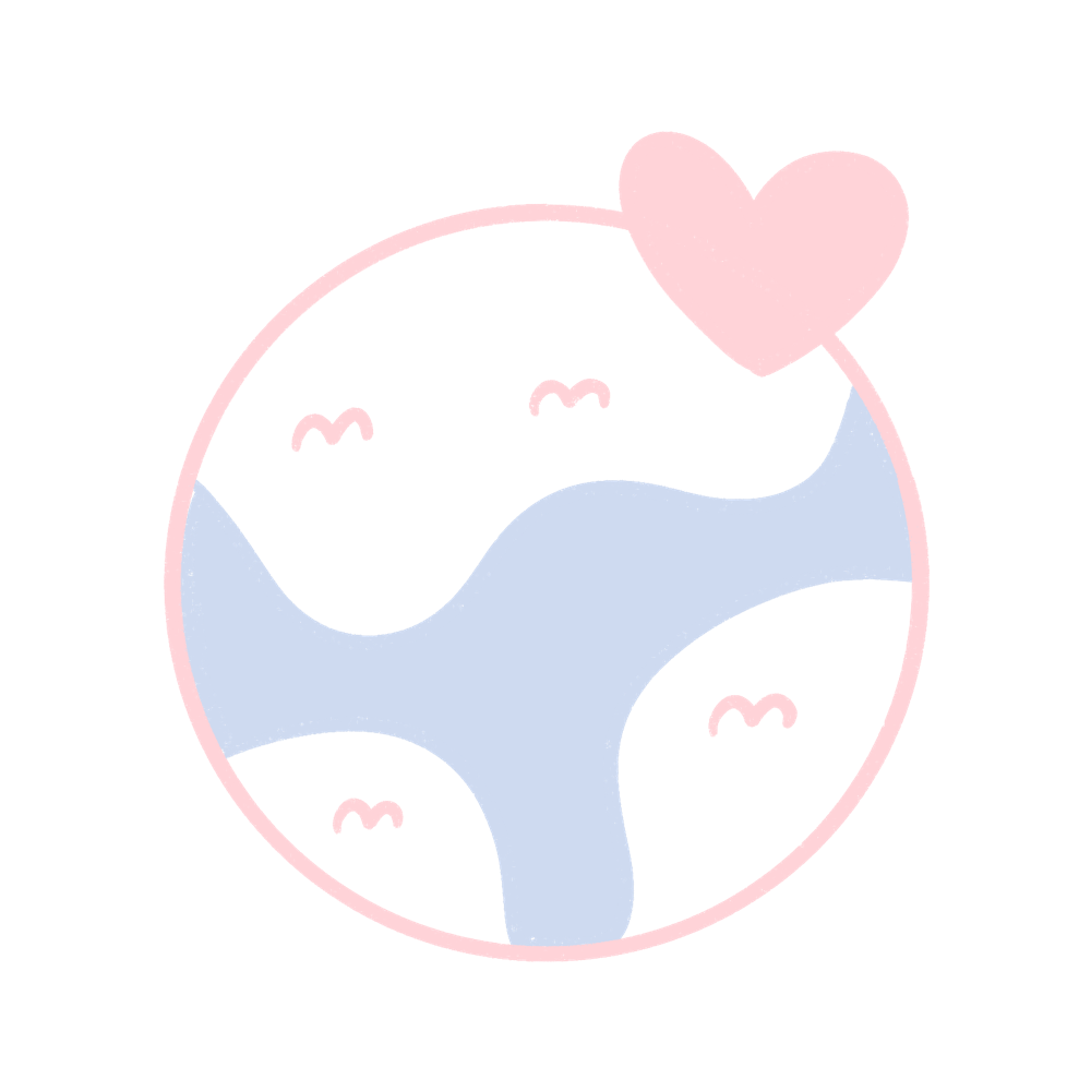 cute illustration of a planet and heart