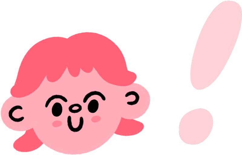 cute illustration of Courn's head with question mark