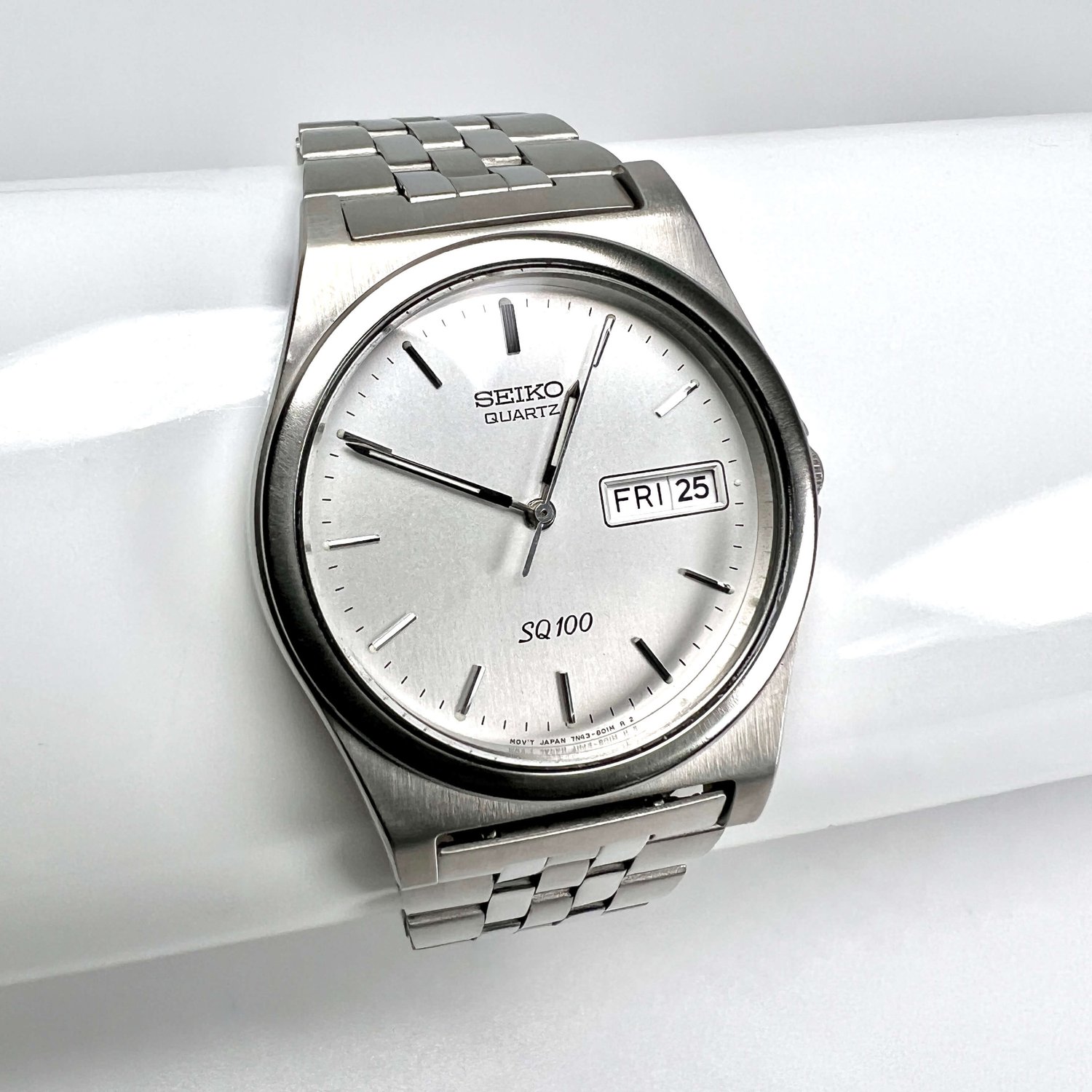 Men's Seiko SQ100 - Classic Stainless Steel Bracelet Quartz Watch — The ...