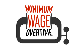  the words 'minimum wage overtime' being squeezed in a press